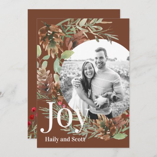 Christmas Greenery Circle Foto Joy (Vorne/Hinten)