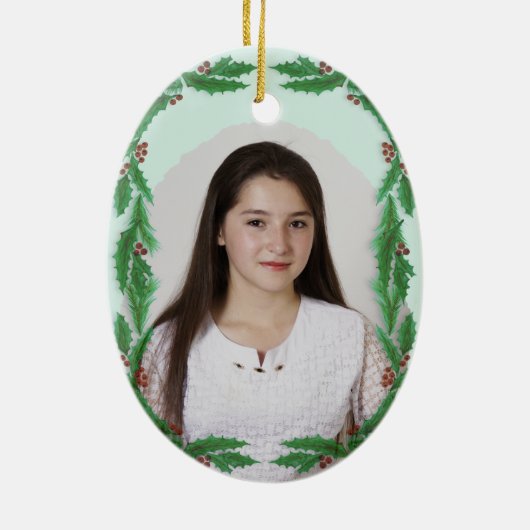 Christmas Greenery Dancer Ballet Photo Ornament (Hinten)