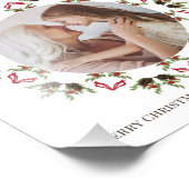 Christmas Greenery Holly Berries Foliage Wreath Fotodruck (Ecke)