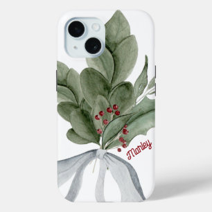 Christmas Greenery Mistletoe Personalisiertes Skri Case-Mate iPhone Hülle
