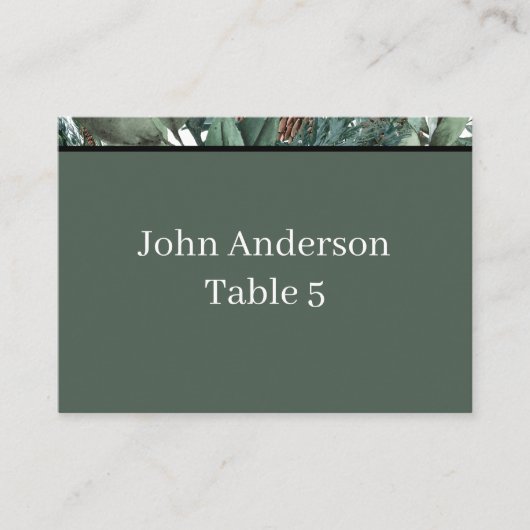 Christmas Greenery Place Card Platzkarte (Vorderseite)