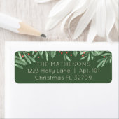 Christmas Greenery Red Berries Dark Green Address (Insitu)