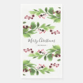 Christmas Greenery Red Berries Serviette (Vorderseite)