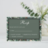 Christmas Greenery RSVP card Karte (Stehend Vorderseite)
