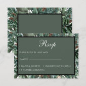 Christmas Greenery RSVP card Karte (Vorne/Hinten)