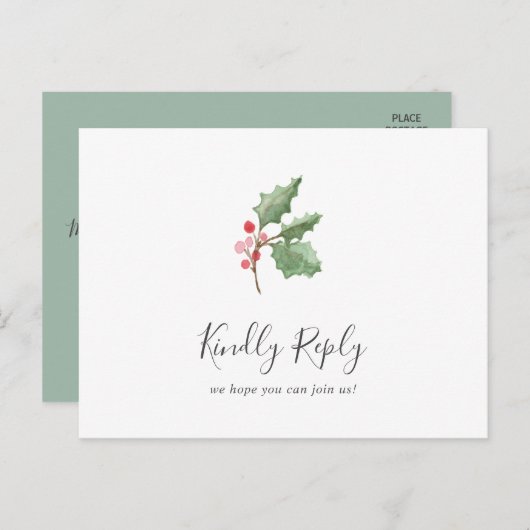 Christmas Greenery Song Request UAWG Postcard Einladungspostkarte (Vorne/Hinten)
