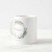 Christmas Greenery Watercolor Personalized Mug Kaffeetasse (Vorderseite Links)