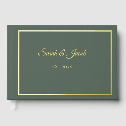 Christmas Greenery Wedding Guest Book Gästebuch (Vorderseite)