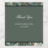 Christmas Greenery Wedding Weinetikett (Einzelnes Label)