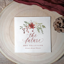 Christmas Greenery Winter Bridal Shower Wedding Serviette