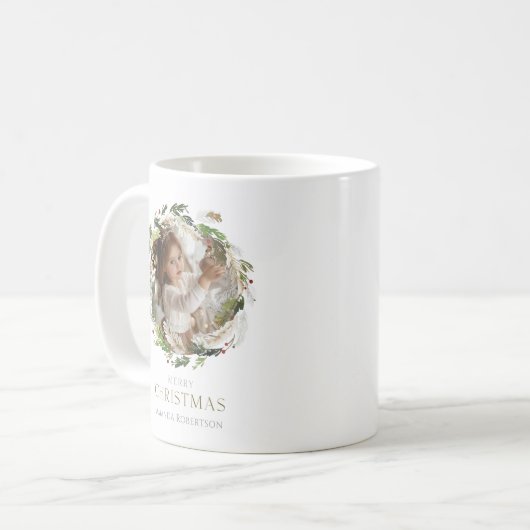 Christmas Greenery Wreath Kaffeetasse (Vorderseite Links)