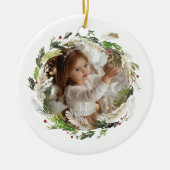 Christmas Greenery Wreath Keramik Ornament (Vorne)