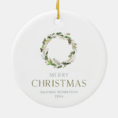 Christmas Greenery Wreath Keramik Ornament (Hinten)
