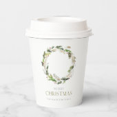 Christmas Greenery Wreath Pappbecher (Rückseite)