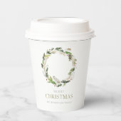 Christmas Greenery Wreath Pappbecher (Vorderseite)