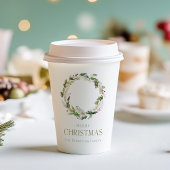 Christmas Greenery Wreath Pappbecher