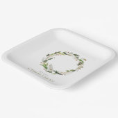 Christmas Greenery Wreath Pappteller (Gewinkelt)
