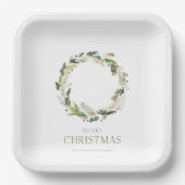 Christmas Greenery Wreath Pappteller (Vorderseite)