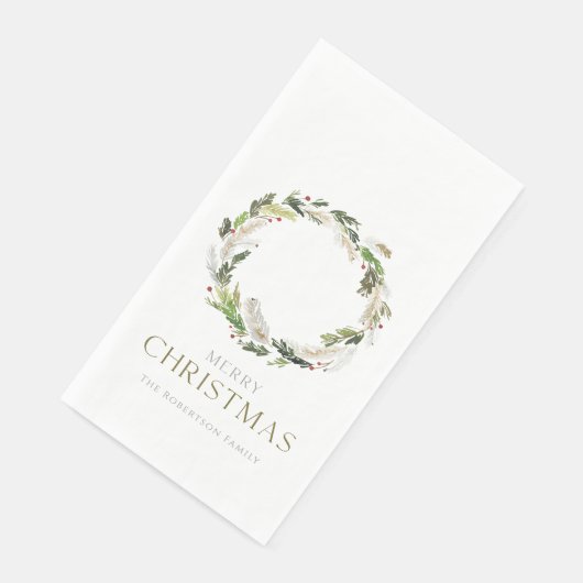 Christmas Greenery Wreath Serviette (Ecke)