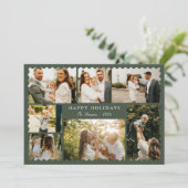 Christmas Greeting 7 Photo Holiday Card Einladung (Stehend Vorderseite)