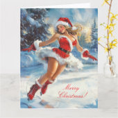 Christmas Greeting Card. Karte (Gelbe Blume)