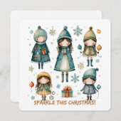 Christmas Greeting Postcard Feiertagskarte (Vorne/Hinten)