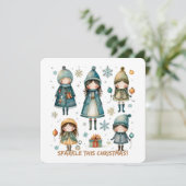 Christmas Greeting Postcard Feiertagskarte (Stehend Vorderseite)