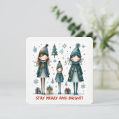 Christmas Greeting Postcard Feiertagskarte (Stehend Vorderseite)