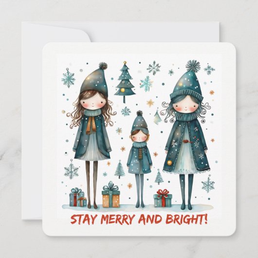 Christmas Greeting Postcard Feiertagskarte (Vorderseite)