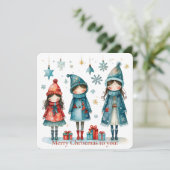 Christmas Greeting Postcard Feiertagskarte (Stehend Vorderseite)