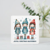 Christmas Greeting Postcard Feiertagskarte (Stehend Vorderseite)