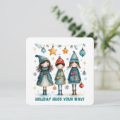 Christmas Greeting Postcard Feiertagskarte (Stehend Vorderseite)