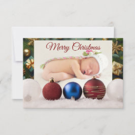 Christmas Greeting With Beautiful Baby Dankeskarte
