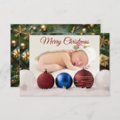 Christmas Greeting With Beautiful Baby Dankeskarte (Vorne/Hinten)