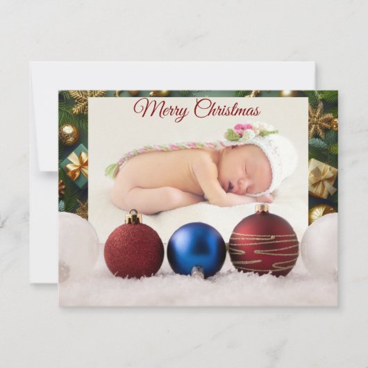 Christmas Greeting With Beautiful Baby Dankeskarte (Vorderseite)