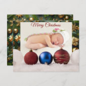 Christmas Greeting With Beautiful Baby Dankeskarte (Vorne/Hinten)