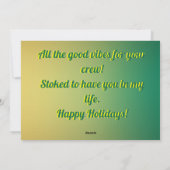 Christmas Greeting with beautiful party Feiertagskarte (Rückseite)