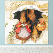 “Christmas Greetings” by Beatrix Potter Leinwanddruck (Insitu (Holzboden))