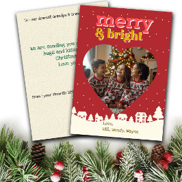 Christmas Greetings from Kids Custom Photo Feiertagskarte
