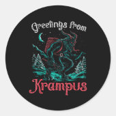 Christmas Greetings From Ss Vom Krampus Festive Ho Runder Aufkleber (Vorderseite)