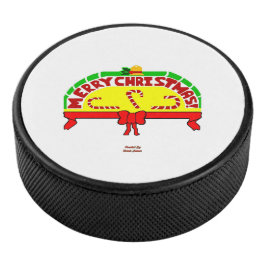 Christmas Greetings Hockey Puck