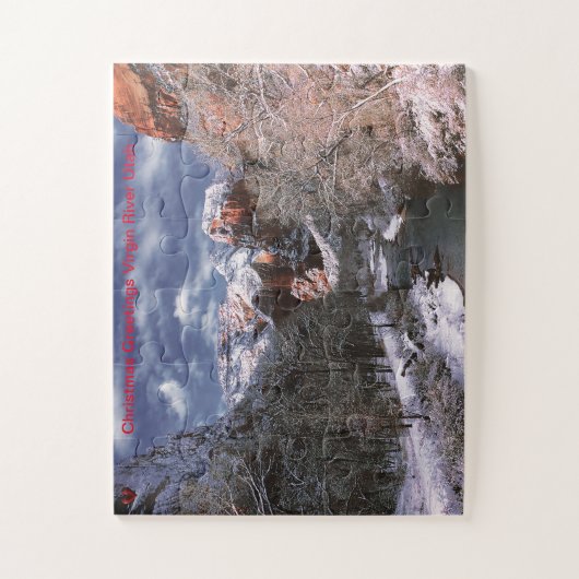 Christmas Greetings Jungfrau River Utah Puzzle (Vertikal)