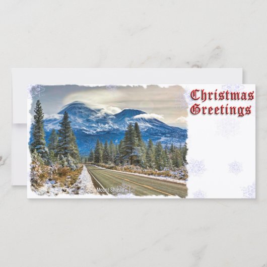 CHRISTMAS GREETINGS - MT SHASTA FEIERTAGSKARTE (Vorderseite)