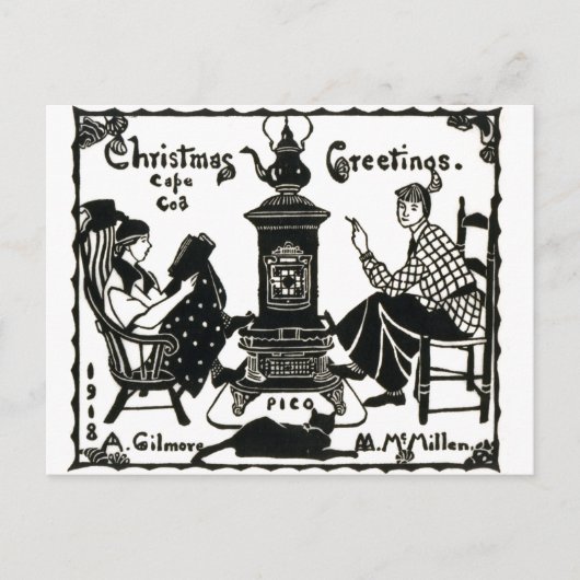 Christmas Greetings postcard Postkarte (Vorderseite)