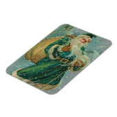 Christmas Greetings-Retro Santa Claus Postcard Magnet (Linke Seite)