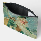 Christmas Greetings-Retro Santa Claus Postcard Zubehörtasche (Offen)