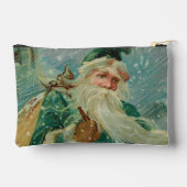 Christmas Greetings-Retro Santa Claus Postcard Zubehörtasche (Rückseite)