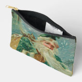 Christmas Greetings-Retro Santa Claus Postcard Zubehörtasche (Offen)