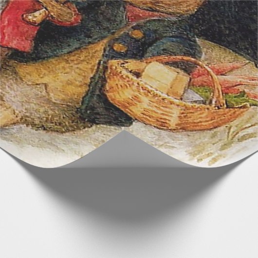 "Christmas Greetings" von Beatrix Potter Geschenkpapier (Ecke)