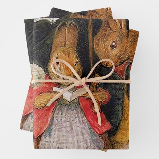 "Christmas Greetings" von Beatrix Potter Geschenkpapier Set (Beispiel)